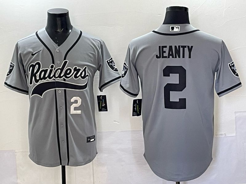 Men 2025 Oakland Raiders #2 Jeanty Grey 3th generation Joint Name Nike Limited NFL Jersey style 073->oakland raiders->NFL Jersey